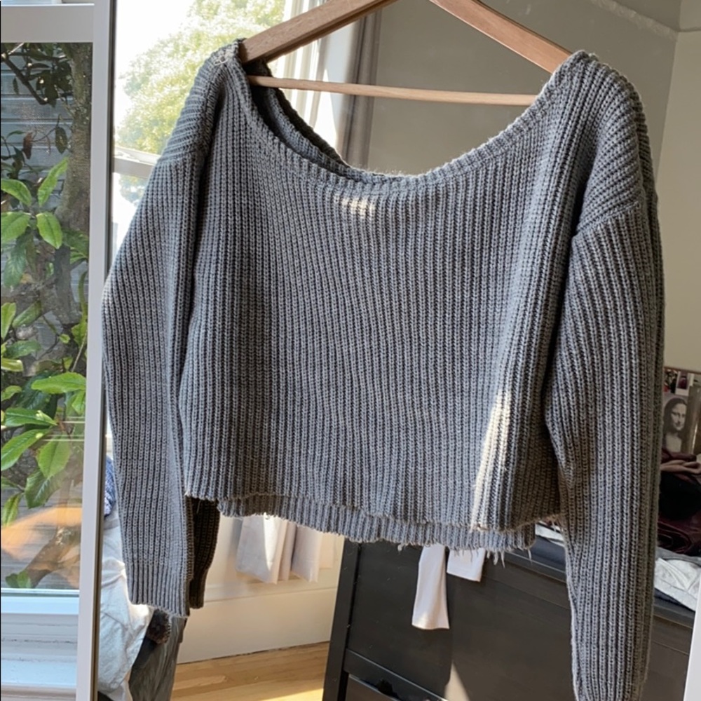 Cropped off the shoulder sweater